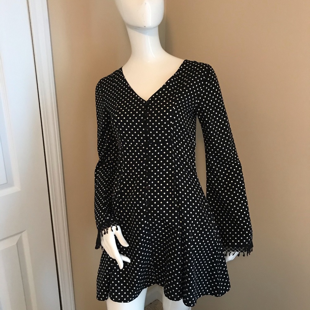Long sleeve polka dot American Rag dress XS